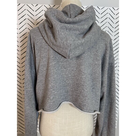 TNA Aritzia Gray Oversized‎ Cropped Hoodie Sweatshirt Women's Size XL - Picture 3 of 9